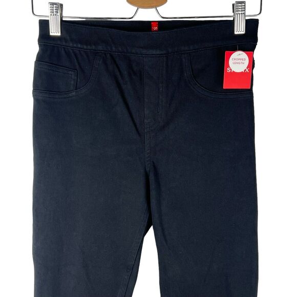 NWT Spanx Jean-ish Pants Womens S Black Capri Crop Jeggings Leggings A373824 - Picture 1 of 9